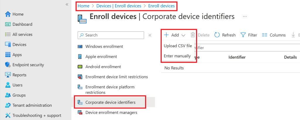 Teams Signing Out... Couldn't enroll in Intune corporate device identifiers CSV serial